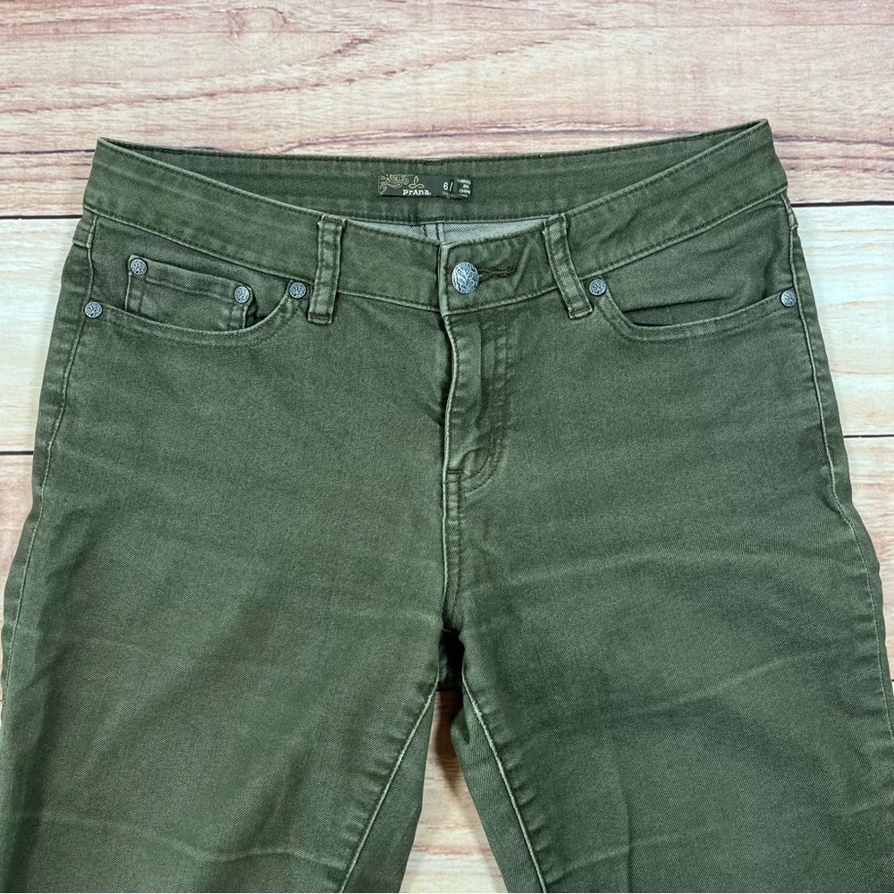 Prana Kara Womens Olive Green‎ Mid Rise Stretch Denim Skinny Jeans 6/28 (30x33)